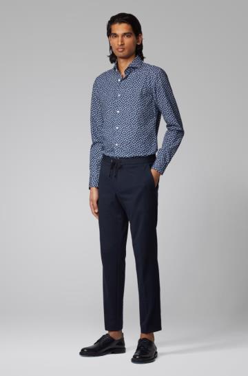Koszula BOSS Slim Fit Głęboka Niebieskie Męskie (Pl43558)